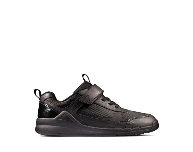 Clarks Orbit Sprint Trainers Black Boys - India H2F4756-T3