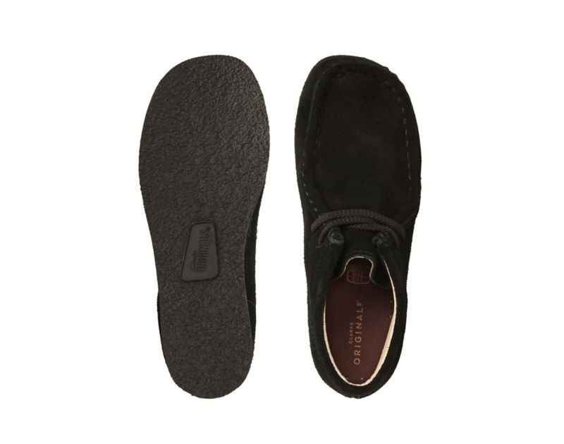 Clarks Originals Wallabee Boots Black Boys - India G0Y7021-T6