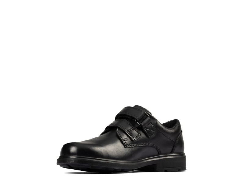 Clarks Remi Pace School Shoes Black Boys - India W6U5942-N7