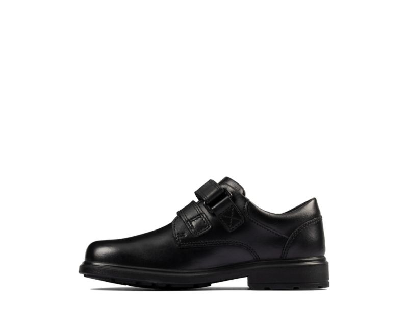 Clarks Remi Pace School Shoes Black Boys - India W6U5942-N7