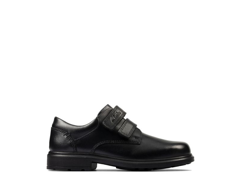 Clarks Remi Pace School Shoes Black Boys - India W6U5942-N7