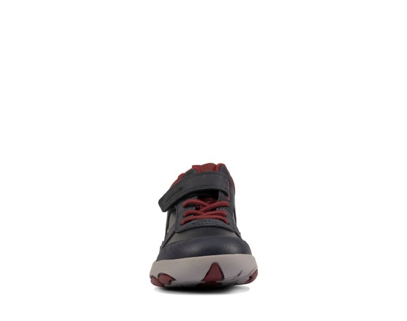 Clarks Rex Park Walking Shoes Boots Navy Boys - India N8W0350-I3