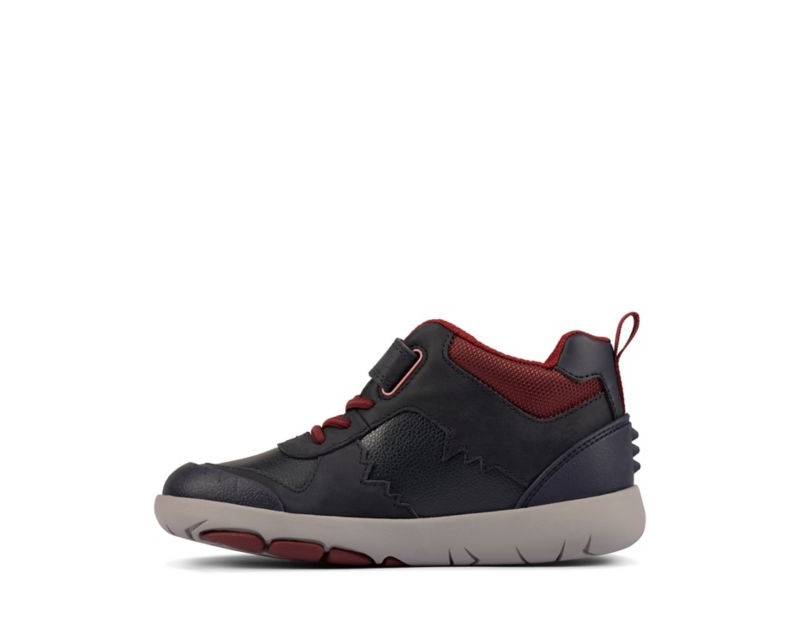 Clarks Rex Park Walking Shoes Boots Navy Boys - India N8W0350-I3