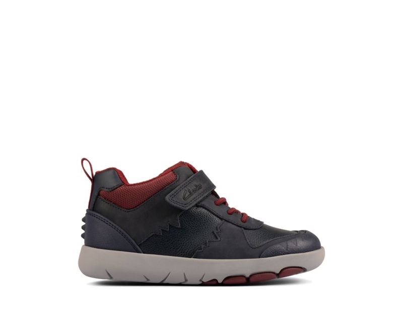 Clarks Rex Park Walking Shoes Boots Navy Boys - India N8W0350-I3