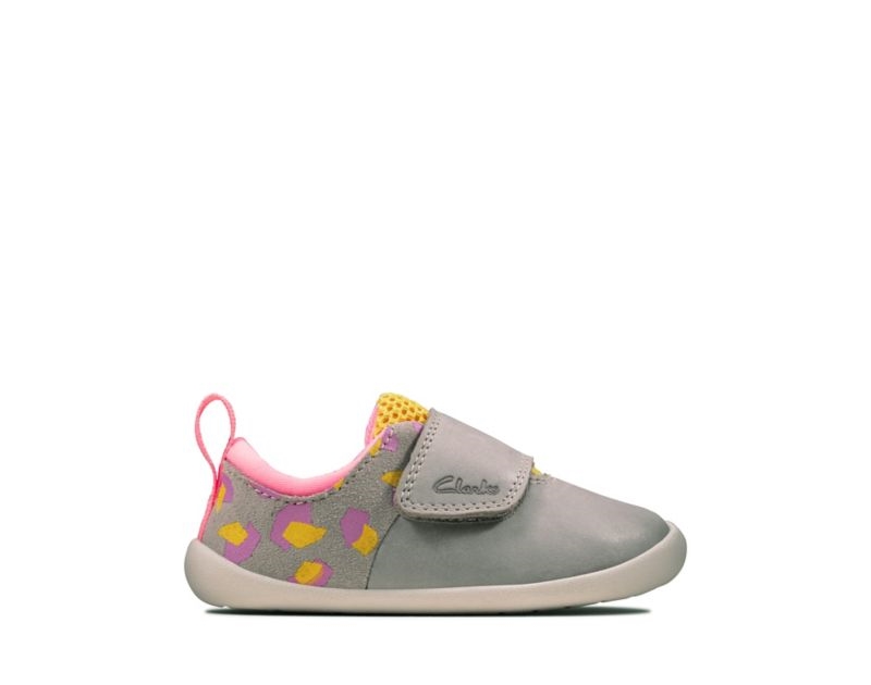 Clarks Roamer Sport Walking Shoes Toddler Shoes Grey Camo Boys - India O0H9496-W1