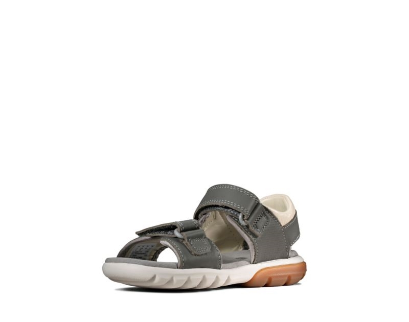 Clarks Rocco Wave Sandals Grey Boys - India A7C4713-T9