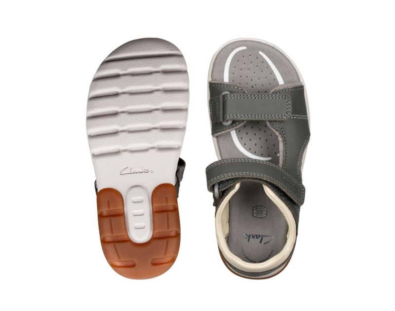 Clarks Rocco Wave Sandals Grey Boys - India A7C4713-T9