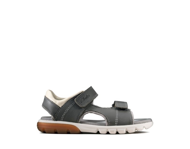Clarks Rocco Wave Sandals Grey Boys - India A7C4713-T9
