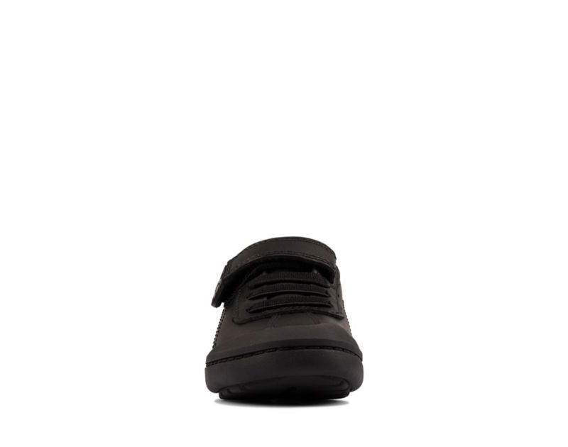 Clarks Rock Pass School Shoes Black Boys - India V7L4064-G4