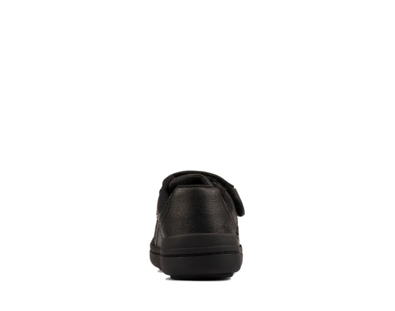 Clarks Rock Pass School Shoes Black Boys - India V7L4064-G4