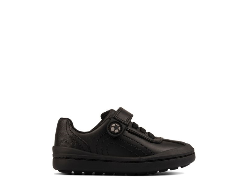 Clarks Rock Pass School Shoes Black Boys - India V7L4064-G4