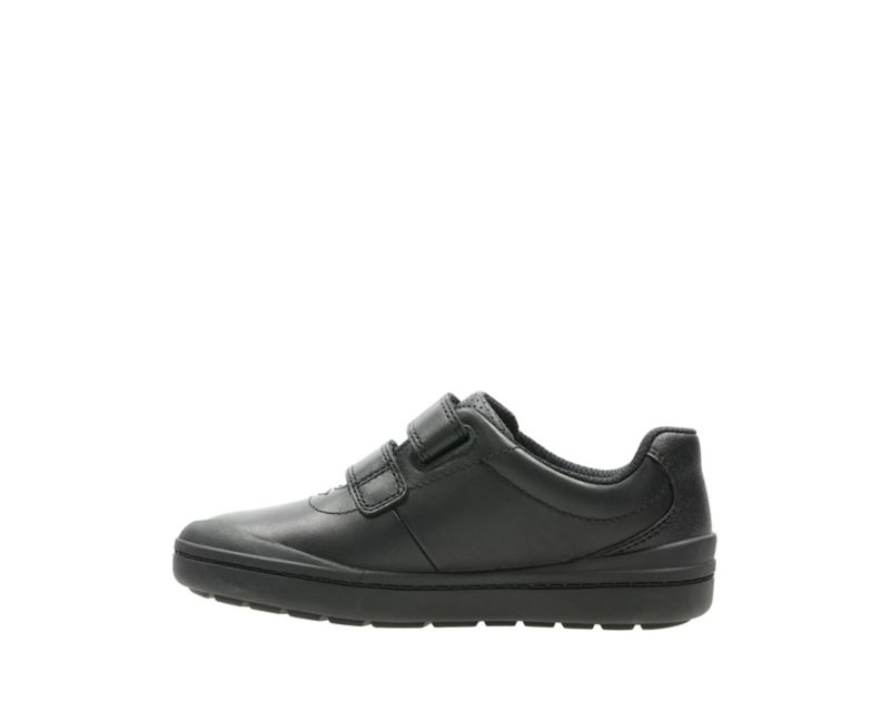 Clarks Rock Play School Shoes Black Boys - India F4S2628-D9