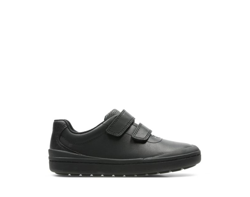 Clarks Rock Play School Shoes Black Boys - India F4S2628-D9