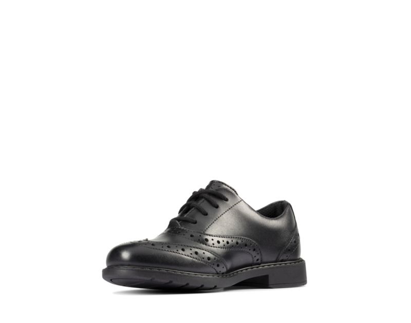 Clarks Scala School Shoes Black Boys - India V6I0849-H3