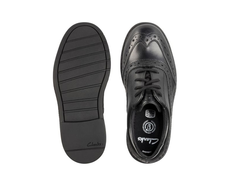 Clarks Scala School Shoes Black Boys - India V6I0849-H3