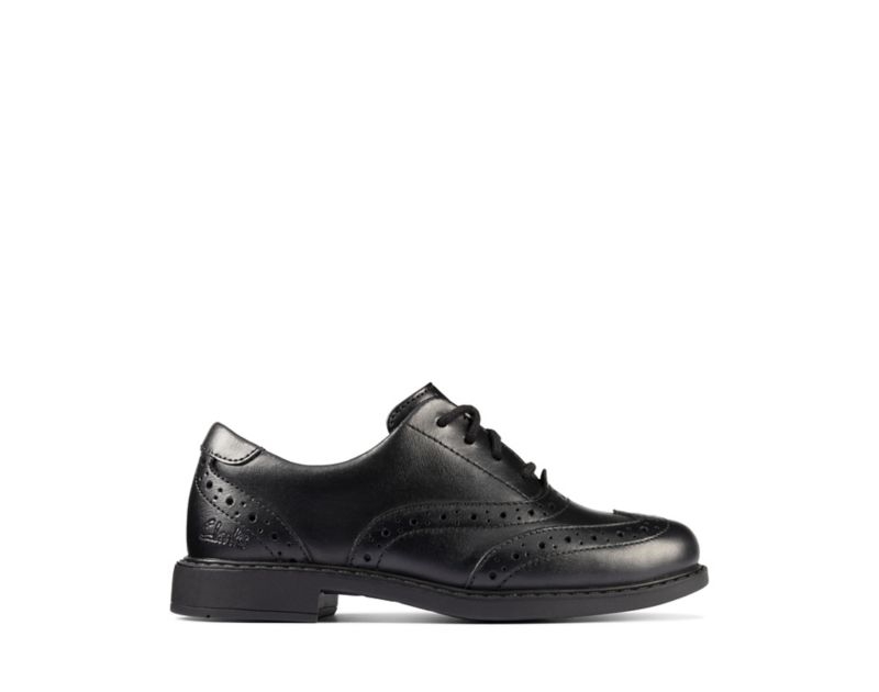 Clarks Scala School Shoes Black Boys - India V6I0849-H3