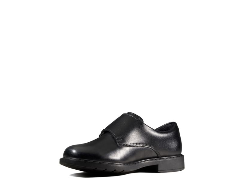Clarks Scala Street School Shoes Black Boys - India R9J5403-A1