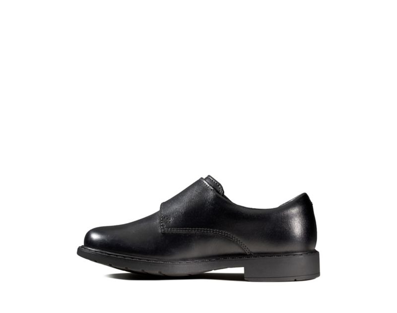 Clarks Scala Street School Shoes Black Boys - India R9J5403-A1