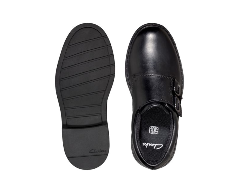 Clarks Scala Street School Shoes Black Boys - India R9J5403-A1