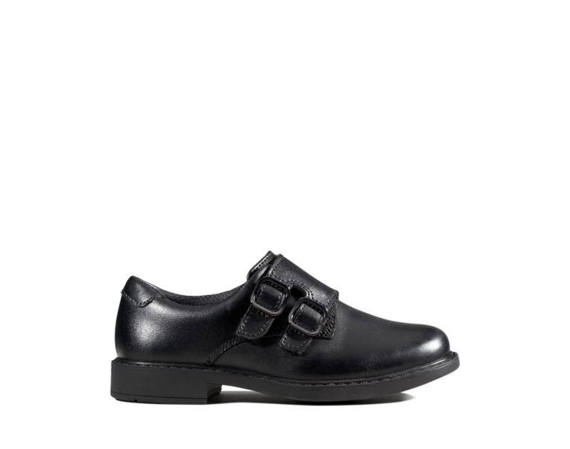 Clarks Scala Street School Shoes Black Boys - India R9J5403-A1