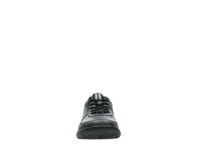 Clarks Scape Street School Shoes Black Boys - India W0V2319-U0