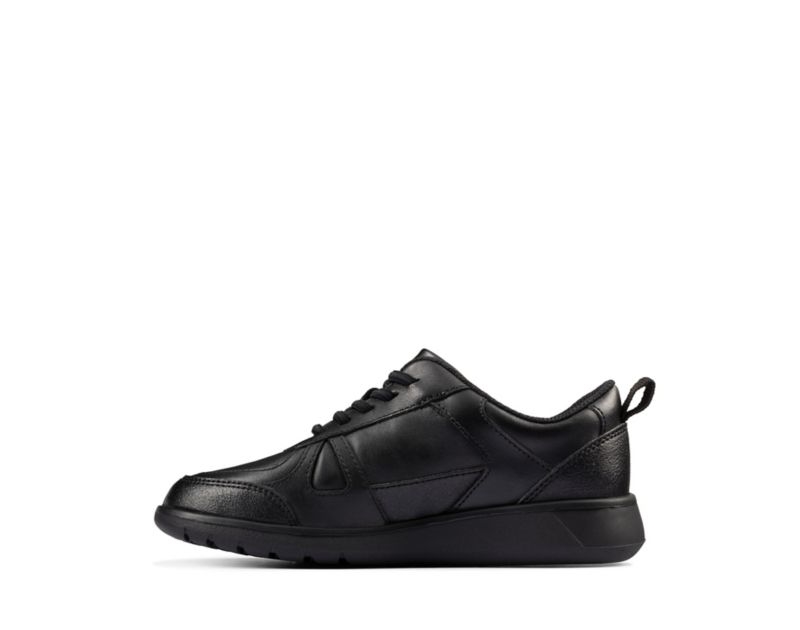 Clarks Scape Track School Shoes Black Boys - India N1D2151-S6