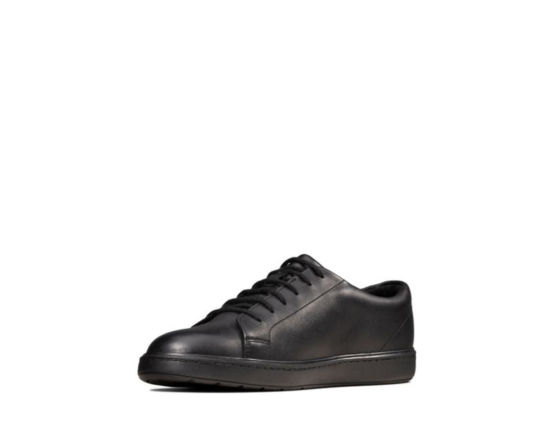 Clarks Street Skye School Shoes Black Boys - India A6V9800-J5