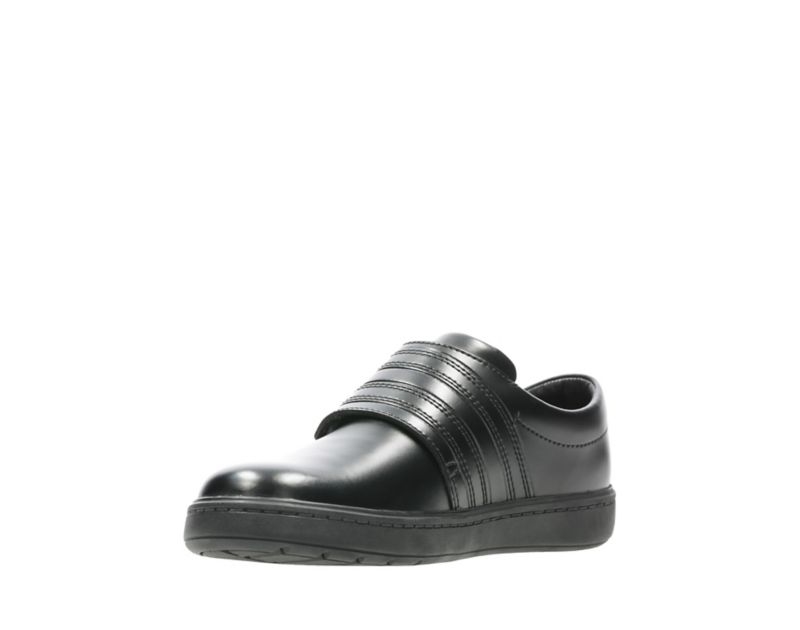 Clarks Streetstride School Shoes Black Boys - India E1Q9178-B9