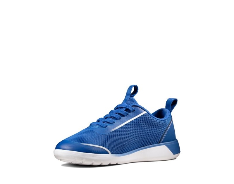 Clarks Suburb Spark Football Shoes Trainers Blue Boys - India I5F3644-M5