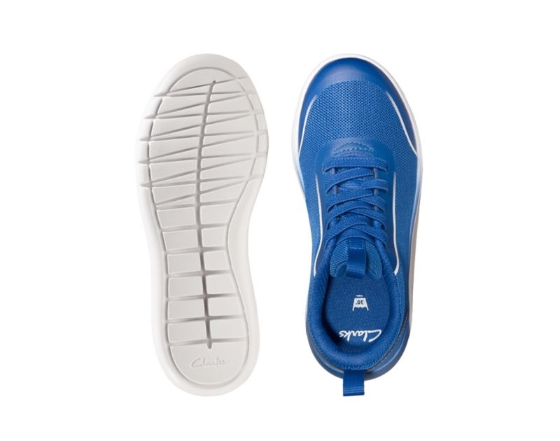 Clarks Suburb Spark Football Shoes Trainers Blue Boys - India I5F3644-M5