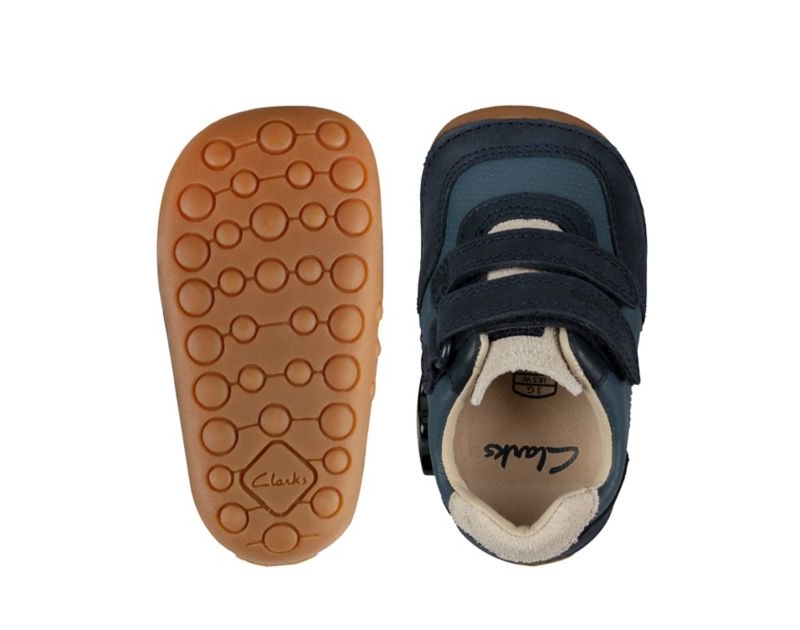 Clarks Tiny Dusk Walking Shoes Toddler Shoes Blue Boys - India F0Z5905-Y9