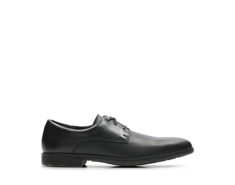 Clarks Willis Lad Lace-up Shoes School Shoes Black Boys - India T2K7571-T6
