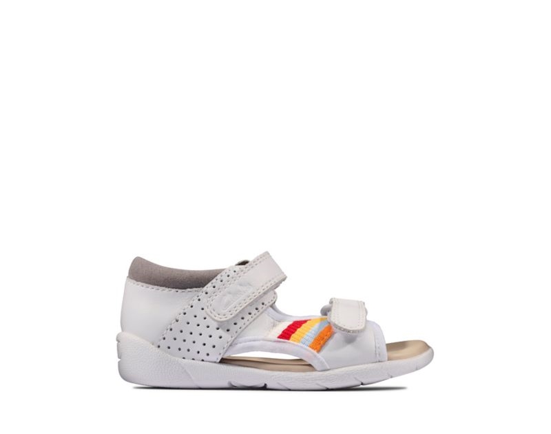 Clarks Zora Beau Sandals White Boys - India X7D7893-C3