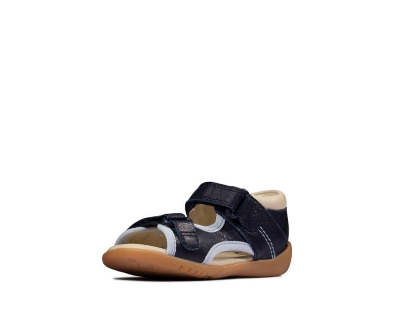 Clarks Zora Spirit Sandals Navy Boys - India X0J4483-I7