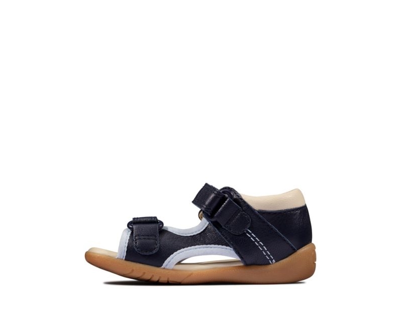 Clarks Zora Spirit Sandals Navy Boys - India X0J4483-I7