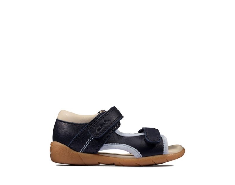 Clarks Zora Spirit Sandals Navy Boys - India X0J4483-I7