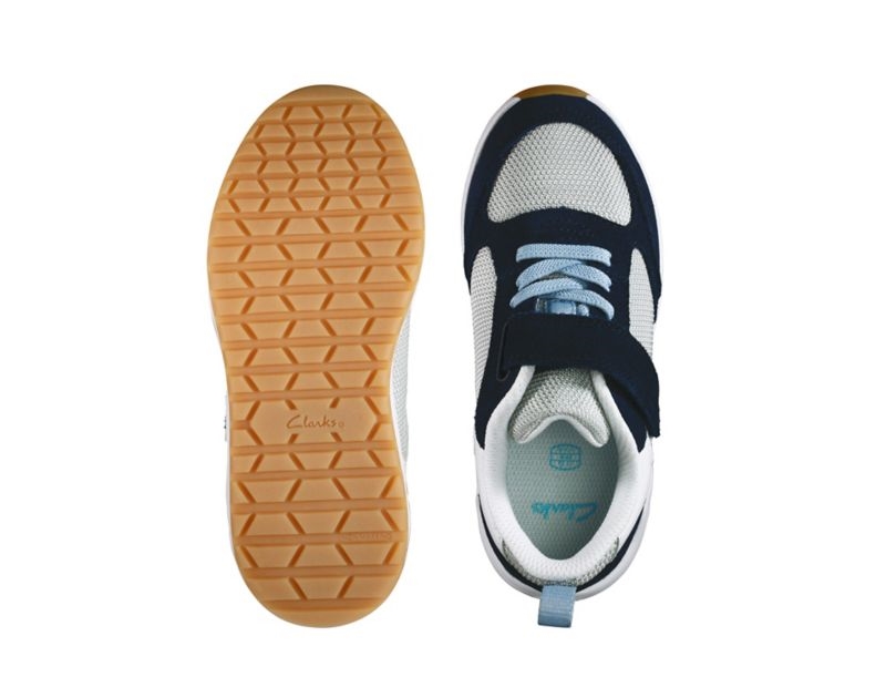 Clarks Aeon Flex Trainers Navy Girls - India K6I0297-O4