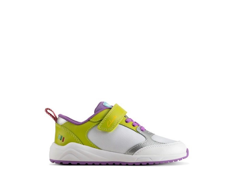 Clarks Aeon Howdy Trainers White Girls - India F9Y3503-Y3