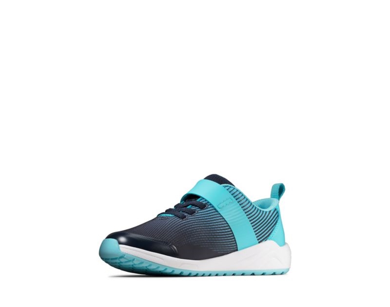 Clarks Aeon Pace Trainers Navy Girls - India P4B9597-O1