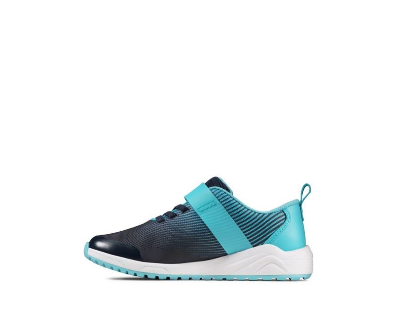 Clarks Aeon Pace Trainers Toddler Shoes Navy Girls - India E9X0987-I9