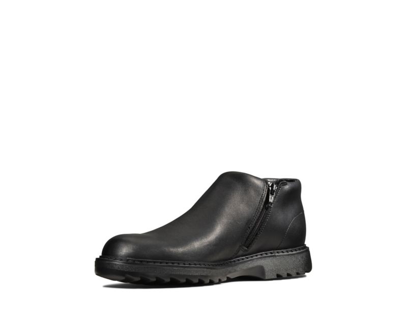 Clarks Asher Beat Ankle Boots Black Girls - India K3G8166-Q3
