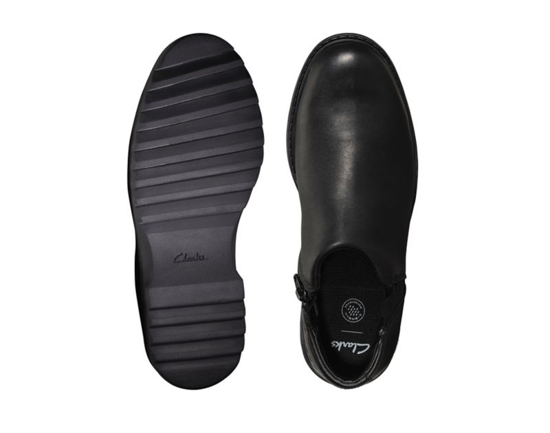 Clarks Asher Beat Ankle Boots Black Girls - India K3G8166-Q3