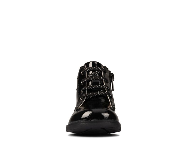 Clarks Astrol Lace Ankle Boots Black Girls - India T0Q0103-Z9