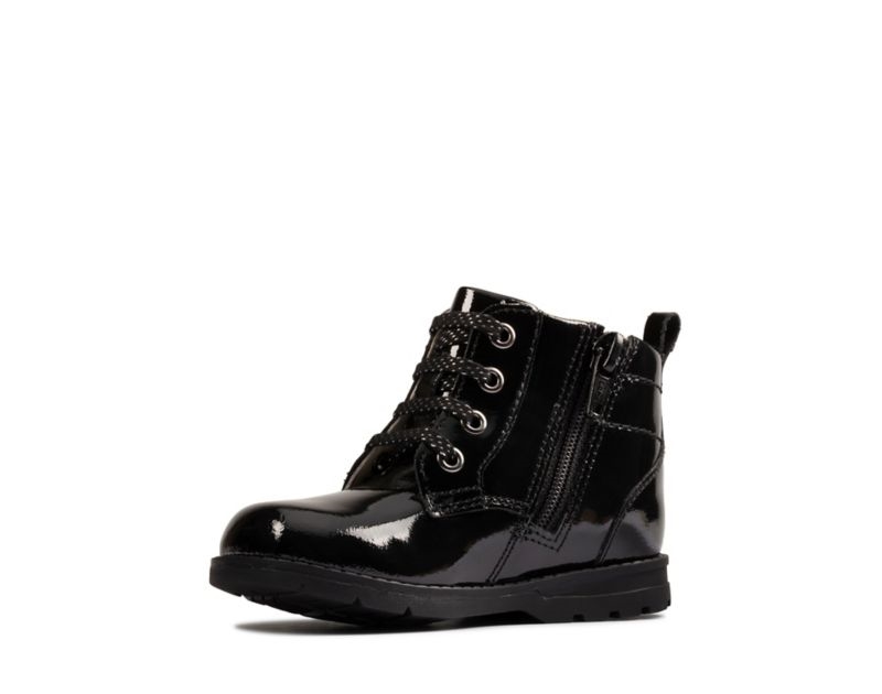 Clarks Astrol Lace Ankle Boots Black Girls - India T0Q0103-Z9