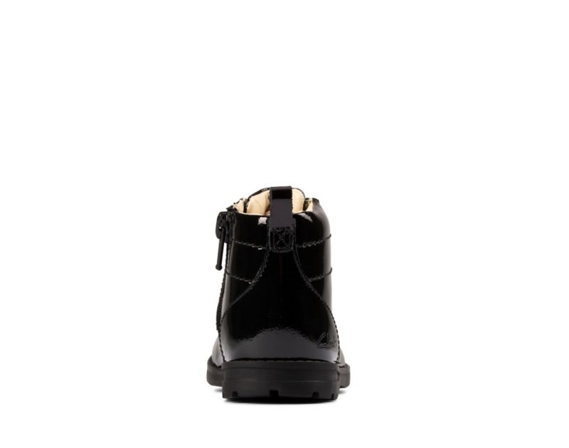 Clarks Astrol Lace Ankle Boots Black Girls - India T0Q0103-Z9