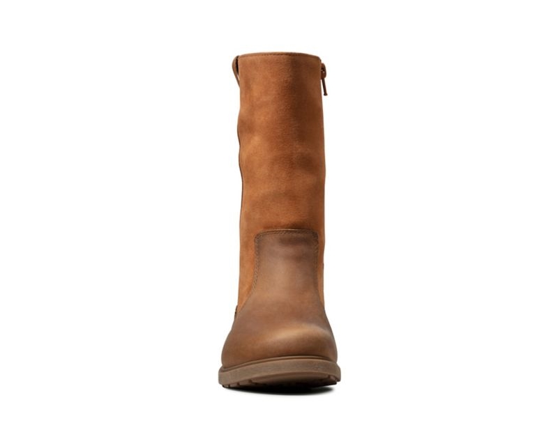 Clarks Astrol Rise Boots Brown Girls - India D8Q9669-Q6
