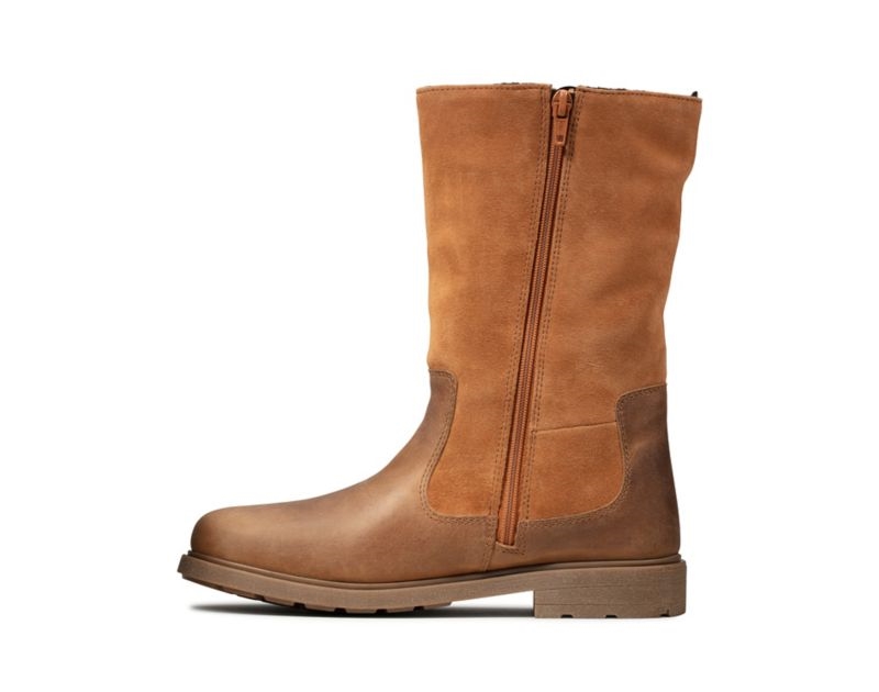 Clarks Astrol Rise Boots Brown Girls - India D8Q9669-Q6