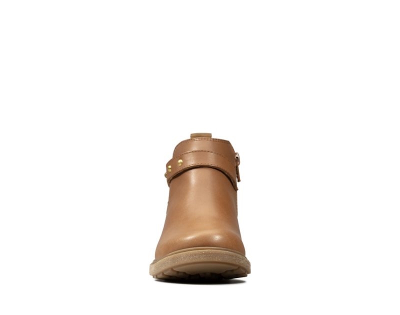 Clarks Astrol Soar Ankle Boots Brown Girls - India U5F2235-O9