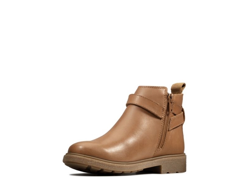 Clarks Astrol Soar Ankle Boots Brown Girls - India U5F2235-O9