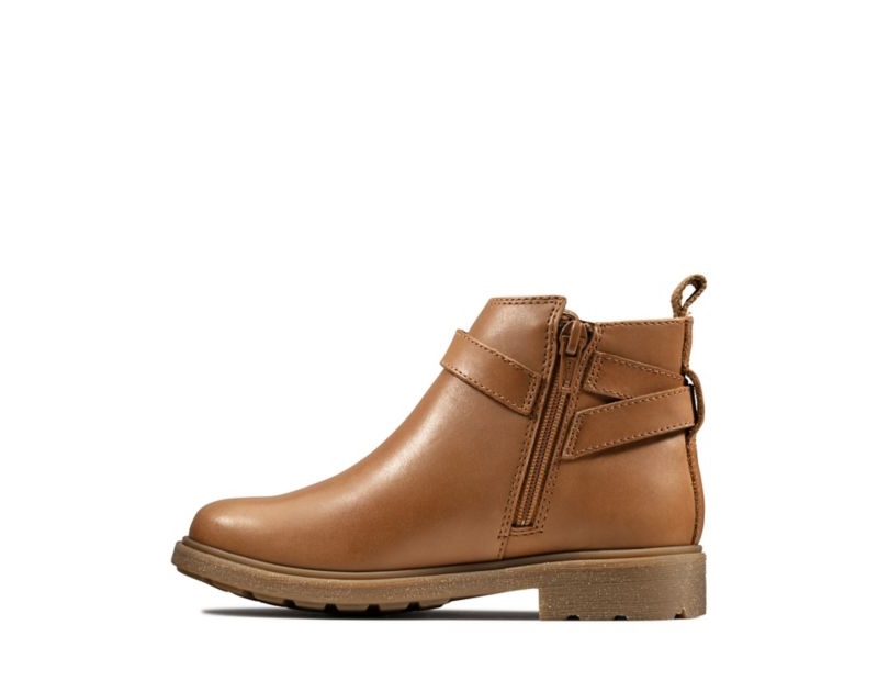Clarks Astrol Soar Ankle Boots Brown Girls - India U5F2235-O9